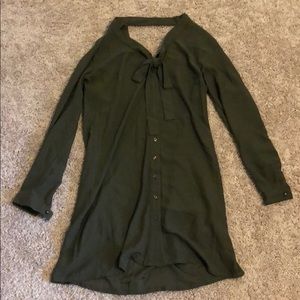 Olive Green Button Down Dress